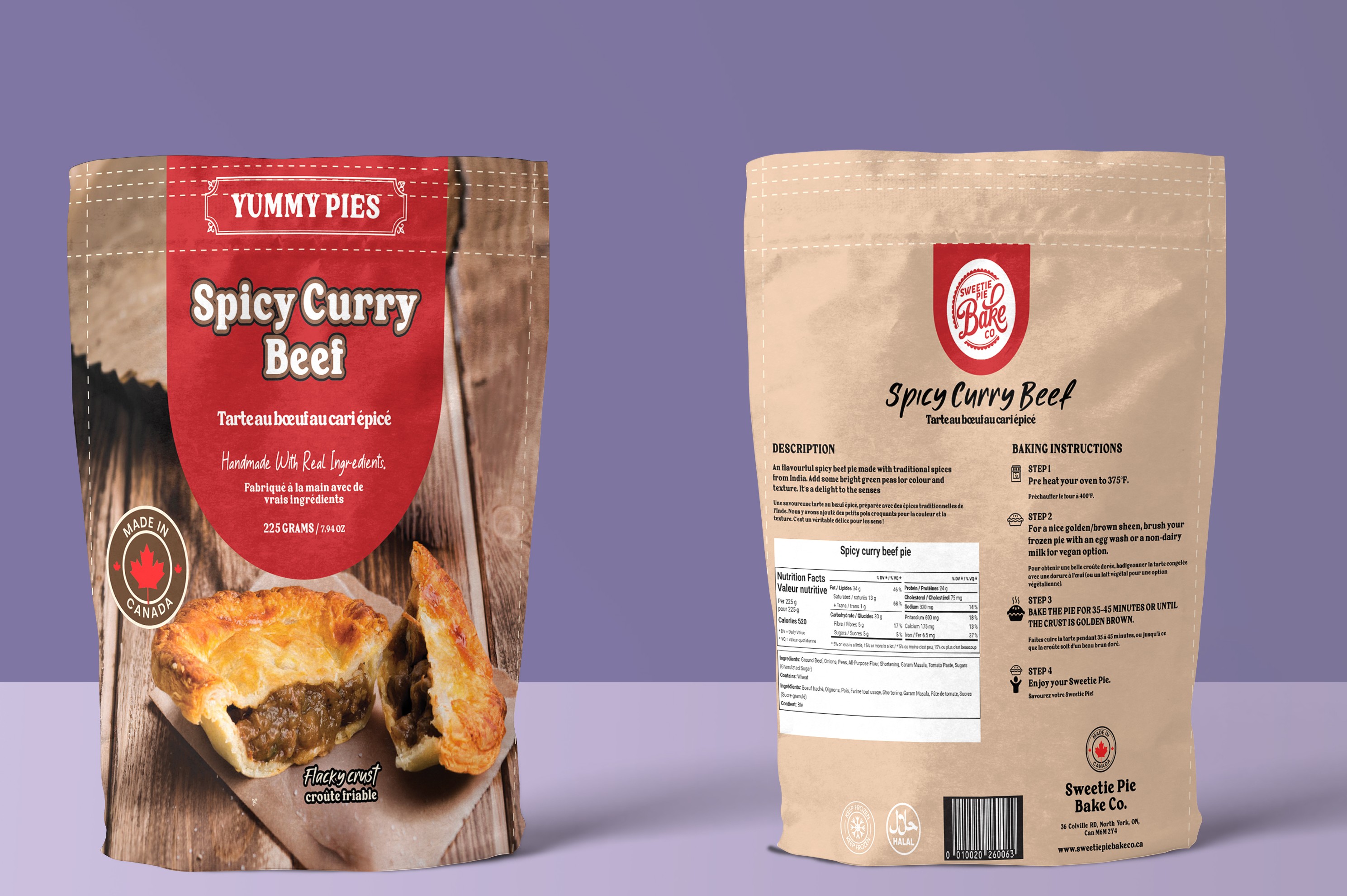 5 Inch Spicy Beef Curry Pie Frozen